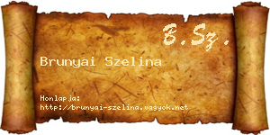 Brunyai Szelina névjegykártya